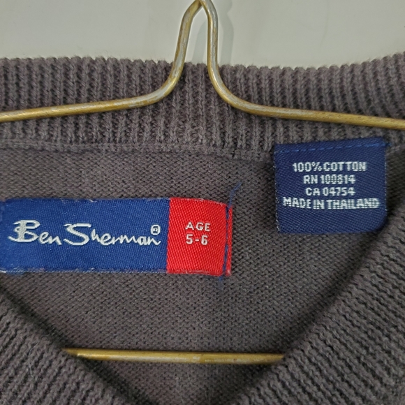 Ben Sherman Argyle V-neck Sweater Size 5-6 Kids - Picture 3 of 7
